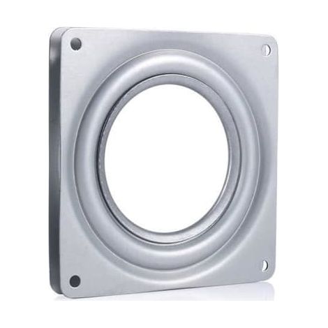 Plateau tournant carré pivotant de 10 cm en métal, style Lazy Susan, pour support TV ou bureau (1/4)