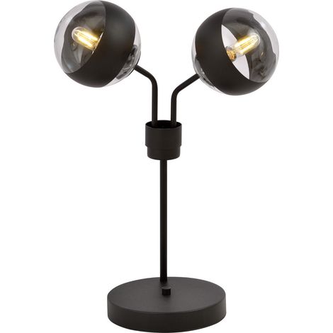Lampada da tavolo Emibig Nova 2xE14 nera vetro 42cm (1/4)