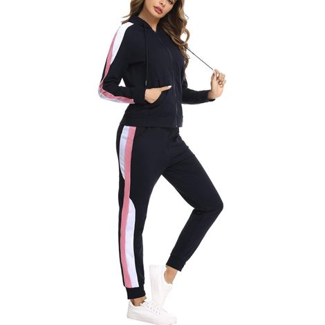 Damen-Jogginganzug aus Baumwolle mit langer Hose und Taschen (1/5)