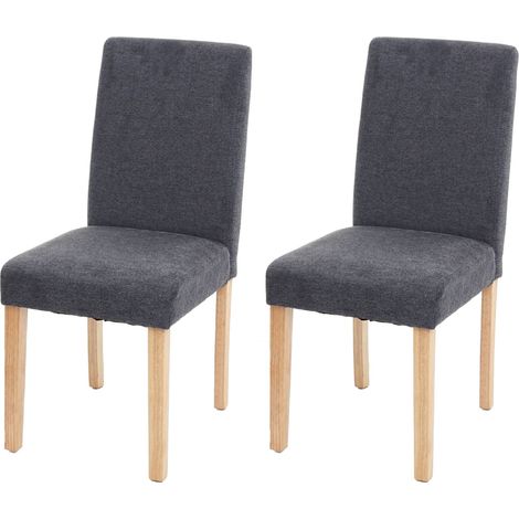 [NON UTILIZZATO] Set 2x sedie Littau tessuto soggiorno cucina sala da pranzo 43x56x90cm antracite piedi chiari