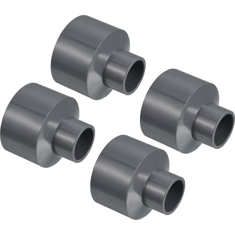 PVC Réducteur Tuyau Raccord 50x25mm, 4 Paquet Droit Couplage Adaptateur Connecteur, Gris (1/5)