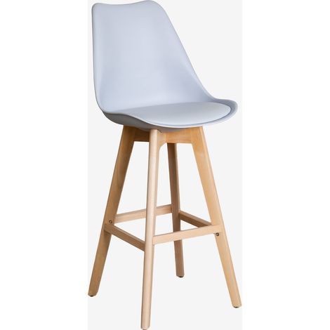Pack de 2 taburetes altos 75 cm con cojín en polipiel Nordic SKLUM             
