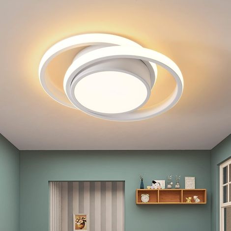 Plafonnier LED,Moderne Lampe de plafond 32W 2500lm,Rond Luminaire Plafonnier,Lampe de Lustre pour Couloir Coucher Salle de Bains Cuisine Salon maison,porche extérieur,Blanc 3000/4500/6000K,Longueur 27 (1/5)