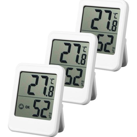 Confezione da 3 mini termometri e igrometri digitali da interno con indicatore del livello di comfort (1/5)