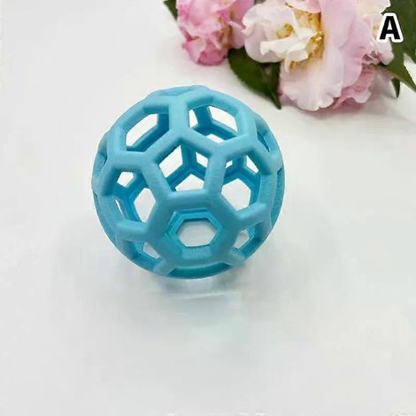 Kauspielzeug aus Naturkautschuk für Hunde, geometrischer Sicherheitsball, interaktive Bälle für Haustiere, Welpentraining, Spielen, Zahnreinigung, Hohlspielzeug (1/4)