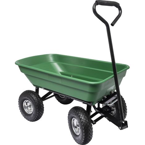 Chariot remorque de Jardin,52 litres,Jusqu'à 120 Kg,Montée sur 4 roues gonflables,2 essieux,1 Directionnel (1/5)