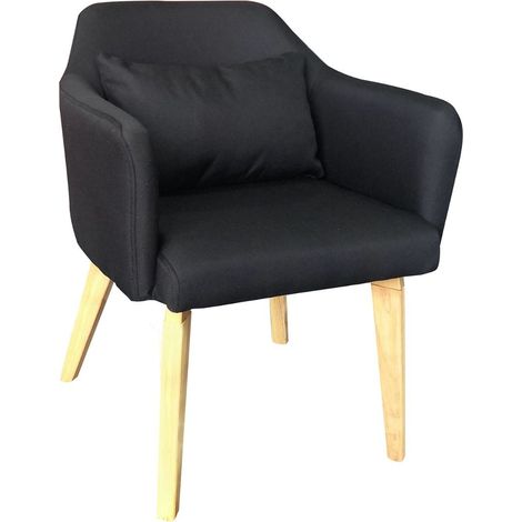 Chaise / Fauteuil scandinave Dantes Tissu Noir