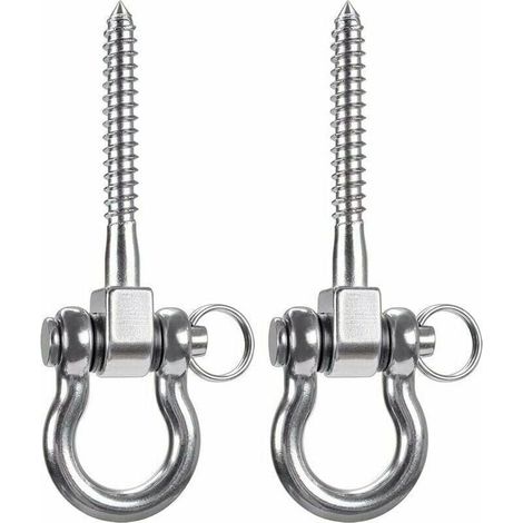 2 pièces 900KG capacité 304 crochets de plafond robustes en acier inoxydable, crochets de balançoire, crochets de suspension avec vis pour chaise suspendue de yoga en bois sac de boxe hamac fauteuil r (1/5)