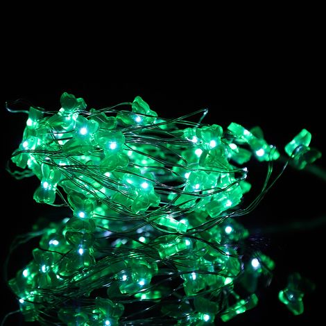Guirlande lumineuse papillon à piles, 50 LED, blanche, à suspendre, pour mariage, fête ou jardin. (1/5)