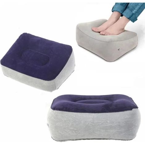 Aufblasbare Fußstütze 37 x 30 cm – Luftkissen-Fußstütze für unter den Schreibtisch, auf Reisen, im Büro oder zu Hause – Ergonomischer PVC-Hocker – Bein- und Fußstütze