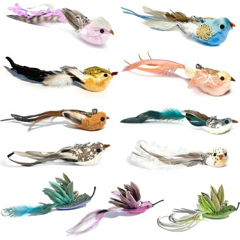 Jouet Oiseau pour Chat avec Plumes Naturelles et Clochette (1/5)
