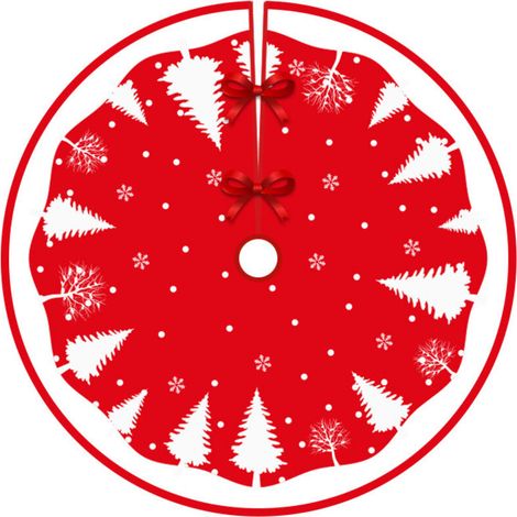 Jupe de sapin de Noël de 120 cm de diamètre, tabliers de fond pour sapin de Noël, décoration de sapin de Noël, décoration d'intérieur (Style 16) (1/5)