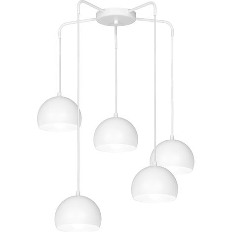 Suspension blanche mate Sool 5 lumières E27 Luminex