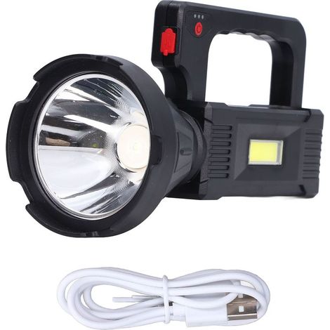 Lampe torche rechargeable USB double source lumineuse indicateur de batterie intelligent modes de vitesse multiples (1/5)