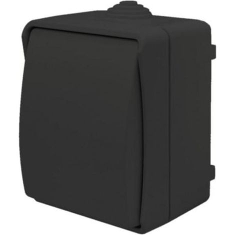 Universeller Aufputzschalter mit Klappe Aqua Plus IP54 Anthrazit / 40330