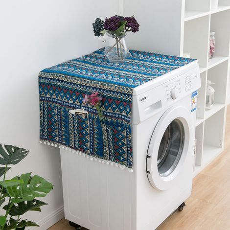 Housse pour machine à laver, entretien machine à laver, 55 x 130 cm, bleue