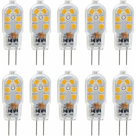 Ampoule LED G4 12V, 2W Equivalent 10W Halogène Lampe, Pas De Scintillement 200LM, Blanc Chaud 3000K, 360° Angle de Faisceau, Non-Dimmable, Pack de 10-ARCAN (1/5)