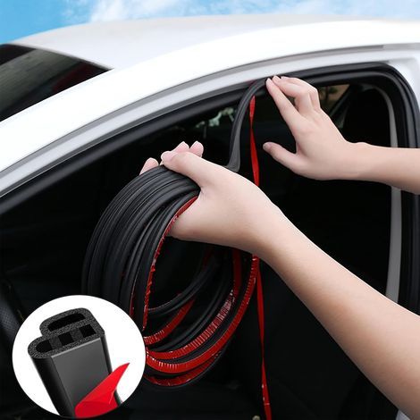 10 m Autotürdichtungsstreifen - Doppellagiger L-förmiger Dichtungsstreifen - Schalldämmungsaufkleber für Autotüren (10 m)