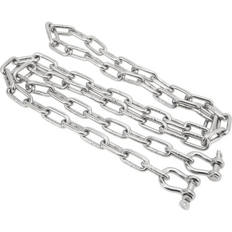 m (6,6 ft) lange Ankerkette aus seewasserbeständigem Edelstahl 316 mit Mittelring und 8 mm (5/16 in) Doppelschäkelenden für Schiffe und Yachten (1/5)