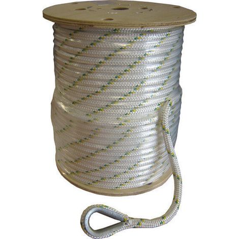 Corda con giuntura e terminale per verricello:  100 m x 12 mm / 3300 kg di forza di rottura - POW-PCA12132ESC