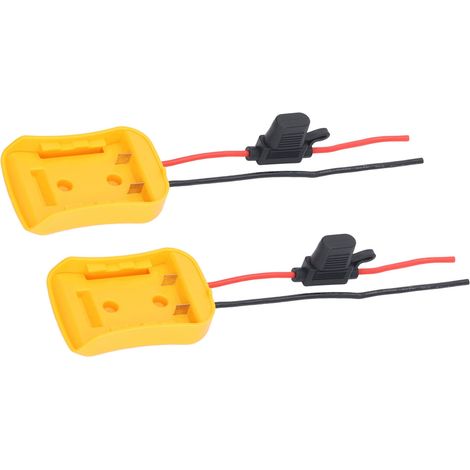 Adaptateur de batterie 2 pièces avec fusibles et bornes à fil, convertisseur de batterie au lithium pour outils électriques