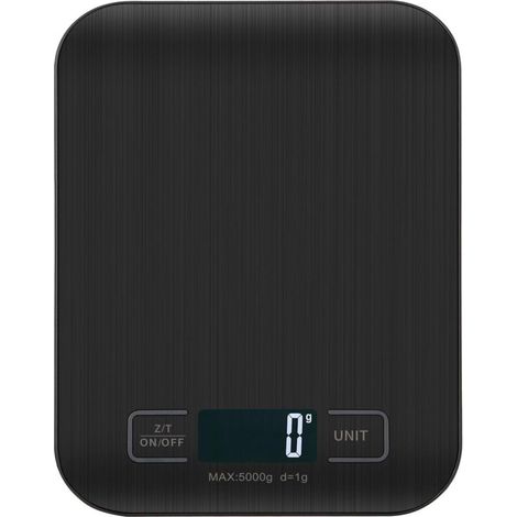 Balance De Cuisine NuméRiques, Balances NuméRiques Professionnelles 5 kg - Mesure PréCise Jusqu'à 1g,Balances De Cuisine éLectroniques Avec éCran Lcd, Fonction Tare. (Noir-5kg)