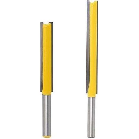Lot de 2 mèches de toupie à tige affleurante de 6,35 mm mèches en carbure extra longues lames de couteau à bois 50 mm 76 mm (1/5)