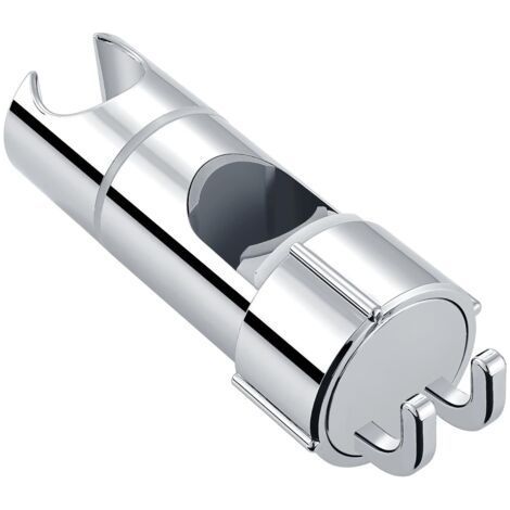 Support de barre/pommeau de douche avec base de fixation à clip, manchon coulissant réglable, boucle en forme de fourche et pommeau de douche relevable (1/5)