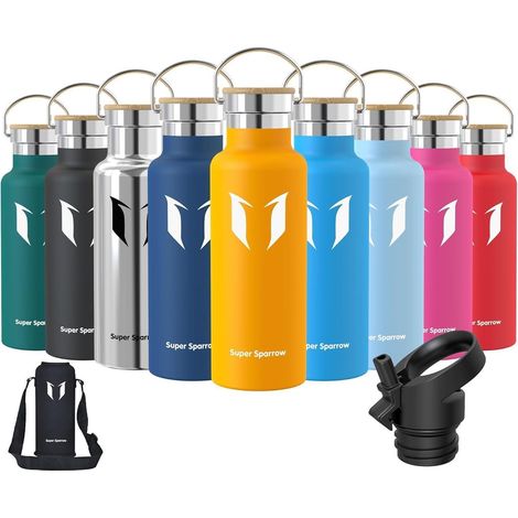 Trinkflasche Edelstahl BPAfrei Thermosflasche 1L 500 ml Mango (1/5)