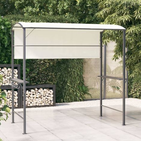 Belvédère avec toit, Belvédère de barbecue, Tonnelle et Pergola de jardin 220x110x200 cm Crème NKK86145 (1/5)