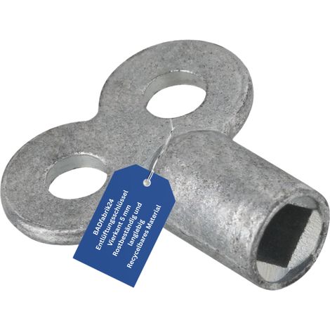 BADfabrik24 Entlüftungsschlüssel aus Metall, Vierkant 5mm 1 Stück