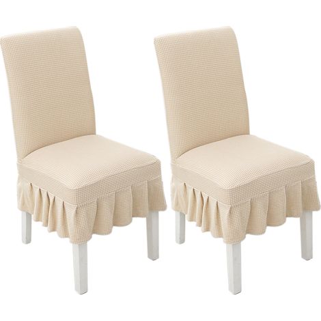 Housse De Chaise - Hauteur Dossier 45 À 55 Cm - Largeur Siège 38 À 45 Cm - Lavable Et Anti-Salissure - Pour Salle À Manger Maison Et Restaurant - Par 2 (1/5)
