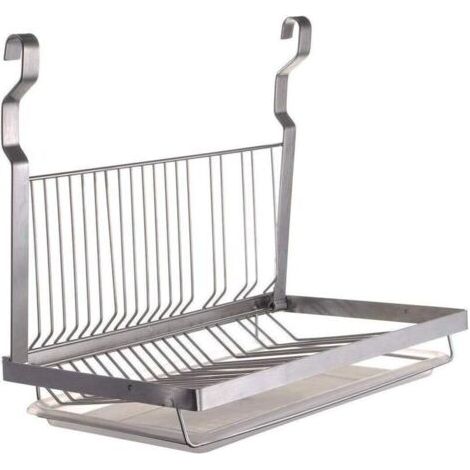 Pair Égouttoir mural pliable en acier inoxydable (39,5 x 26,5 x 5,5 cm) (1/4)