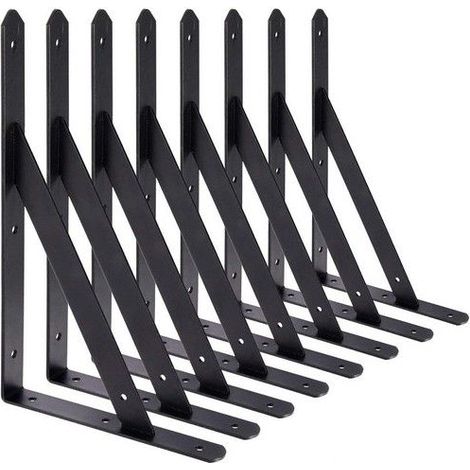 Pcs Supports Triangulaires de 90 Degrés en Acier, Équerres Étagères 200mm x 120mm, Support d'angle Brace BR-Vie Equerre (1/5)