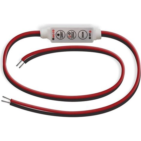 Velleman Mini regulador LED para tiras LED monocromáticas, encendido y apagado de iluminación LED, lámparas LED, 9 niveles de atenuación, efectos de desvanecimiento y destello, función de memoria,