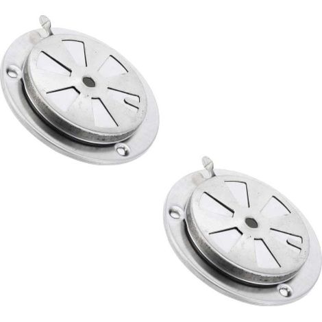 Lot de 2 cache-pot d'échappement de four - Pièces de rechange - Amortisseur de grille d'aération pour barbecue, fumoir, grille d'aération de poêle (95 mm) (1/5)