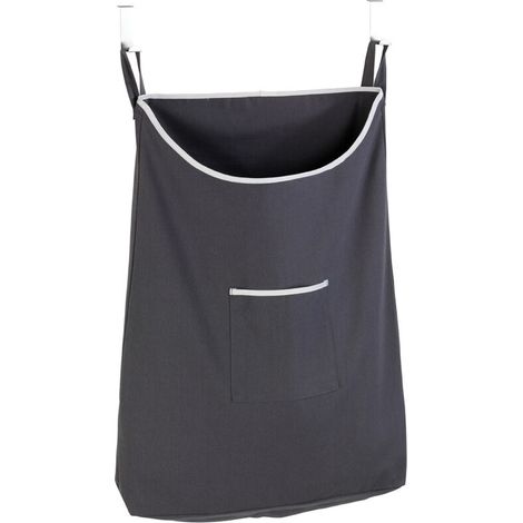 Sac à linge suspendu en coton 100% – Capacité 65 litres – Dimensions 52 x 81 x 10 cm – Accroché à la porte avec crochets inox (1/5)