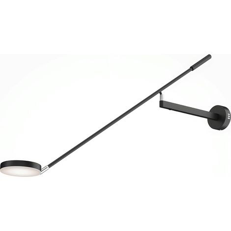 Applique murale articulée LED – 1 lampe disque noire OCALA