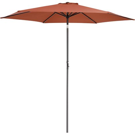 KINGSLEEVE® 3m Tahiti Aluminium Garden Parasol with Cover UV 80+ Protection 300cm Patio Umbrella with Crank Handle And Tilt Large Sun Shade Canopy Shelter Terrace Deck Outdoor terrakotta (de)