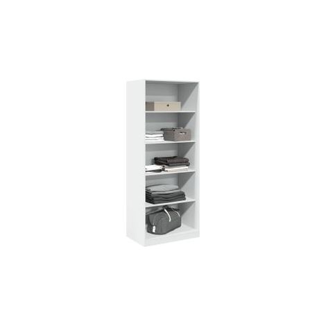 Armoire dressing 4 étagères 80cm - Collection Taken-Blanc (1/5)
