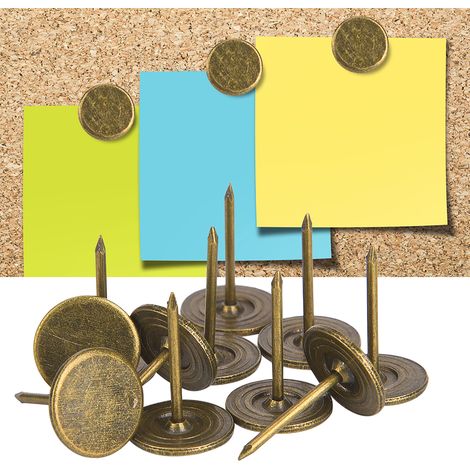 100 Pointes de Rembourrage Tête Plate Bronze Turquoise 14x20mm pour Rénovation Canapé et Meuble (1/5)