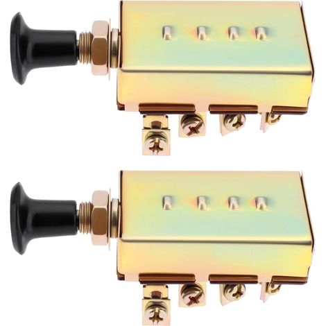 Lot de 2 Interrupteurs à Tirette à 4 Niveaux pour Voiture Klaxon Phare Modification pour Tracteurs Excavatrices avec Fusible 30 A (1/5)