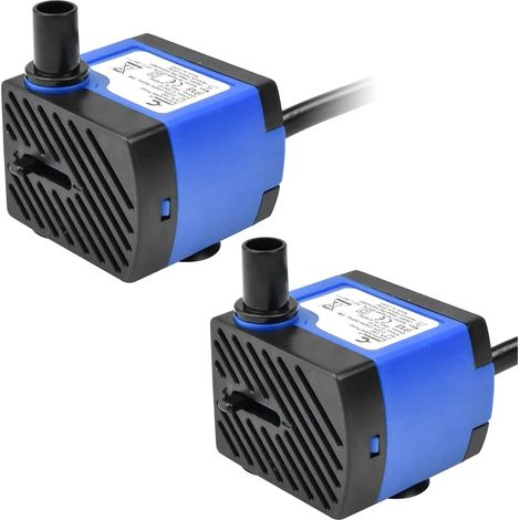 2PCS Petite pompe 74 GPH submersible pour fontaine d'extérieur 4 W 2,46 ft de hauteur de refoulement pour aquariums, jeux d'eau (1/5)