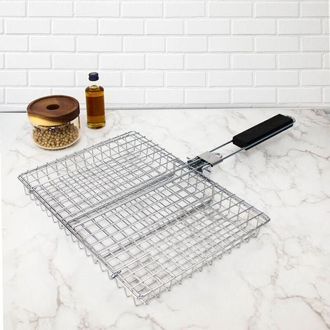 Panier à griller pliable en acier inoxydable grande capacité — (1/5)