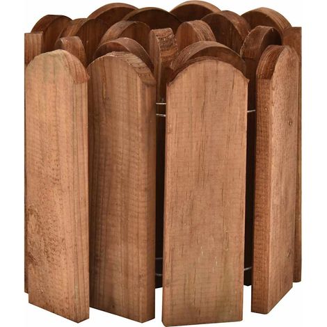 vidaXL Rollo de borde de madera de pino impregnada marrón 120 cm (1/2)