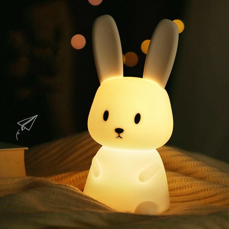Lapin Veilleuse Bebe Tactile 7 Couleurs USB Rechargeable Peut être Chronométré Veilleuse Enfant Deco Lampe Pour Décoration Nol Chambre Enfant Cadeau D'anniversaire (1/5)