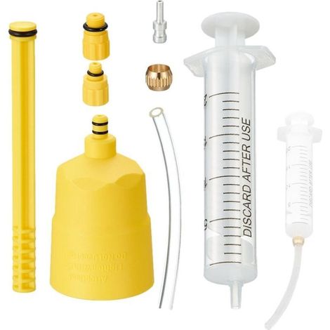 Kit de purga de frenos hidráulicos para bicicleta con jeringa y 20 ml de aceite, herramienta de llenado para el mantenimiento del sistema de frenos. (1/4)