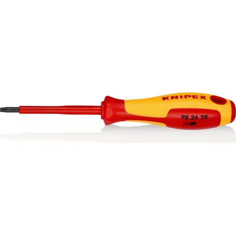 KNIPEX 98 26 20 Destornilladores para tornillos Torx® mango aislante en dos componentes, según norma VDE Barnizados 185 mm