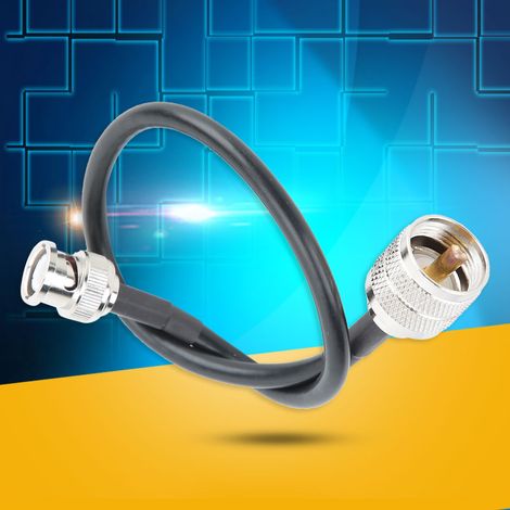 Câble coaxial 50 Ohm avec connecteurs BNC mâle et PL259 UHF mâle pour usage général