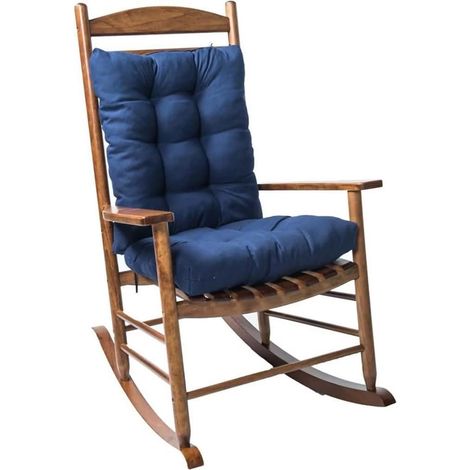 Cuscino per seduta da interno ed esterno, 1 cuscino per sedia in vimini, cuscino per sedia a dondolo da giardino per patio e giardino, Marine (1/5)